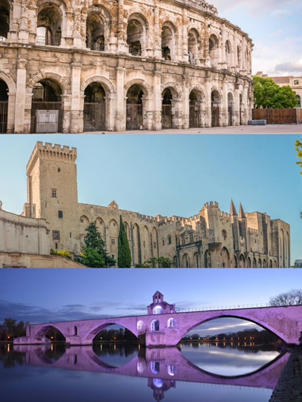 Arènes de Nîmes + Palais des Papes +  Pont d’Avignon