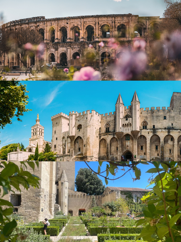 Arènes de Nîmes + Palais des Papes +  Jardins Pontificaux